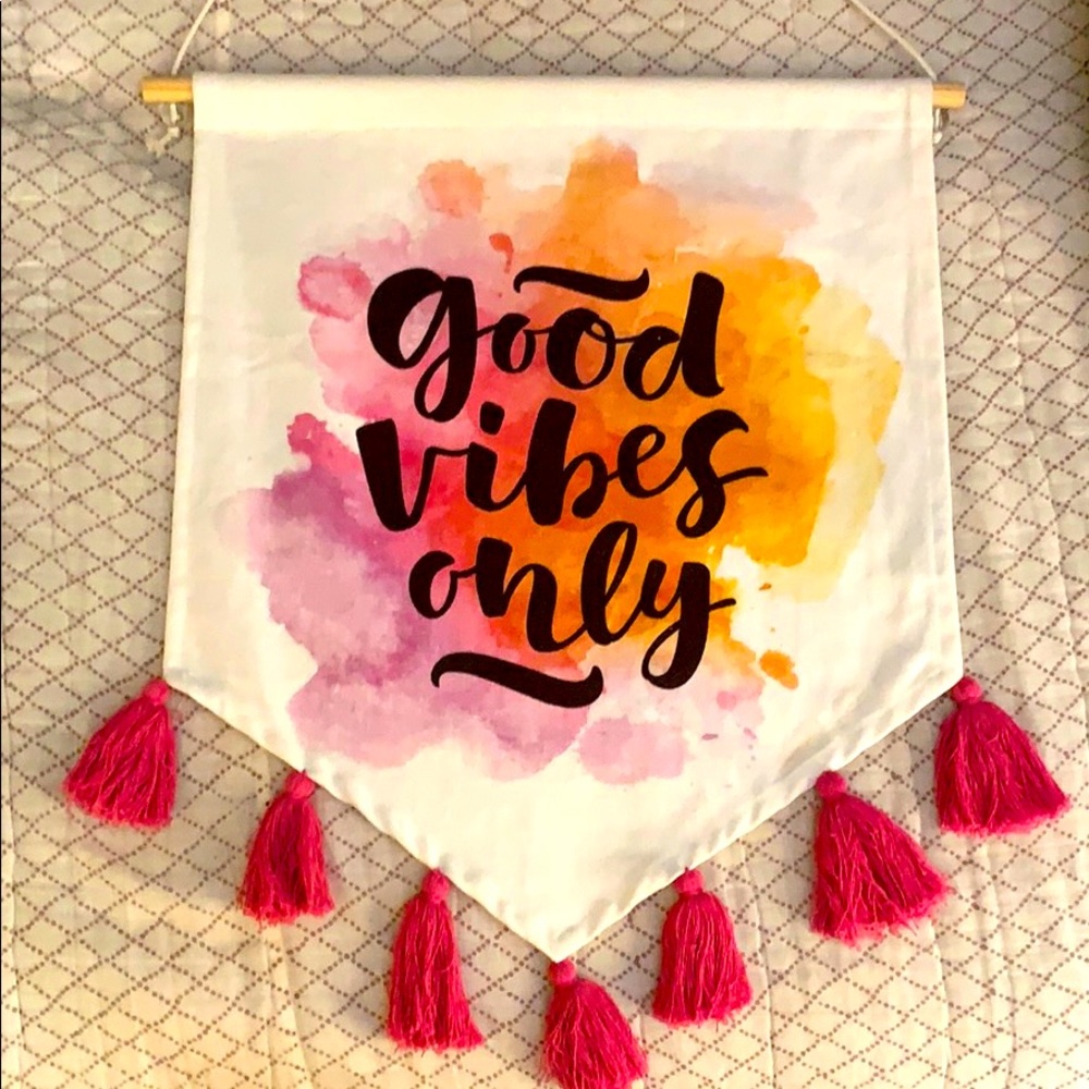 “Good vibes only”  hanging boho wall decor